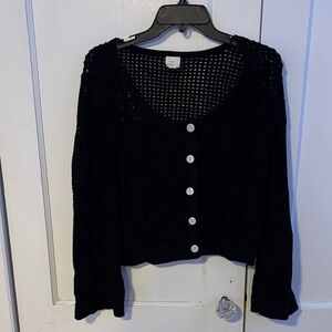 a new day Black Button-Up Cardigan
